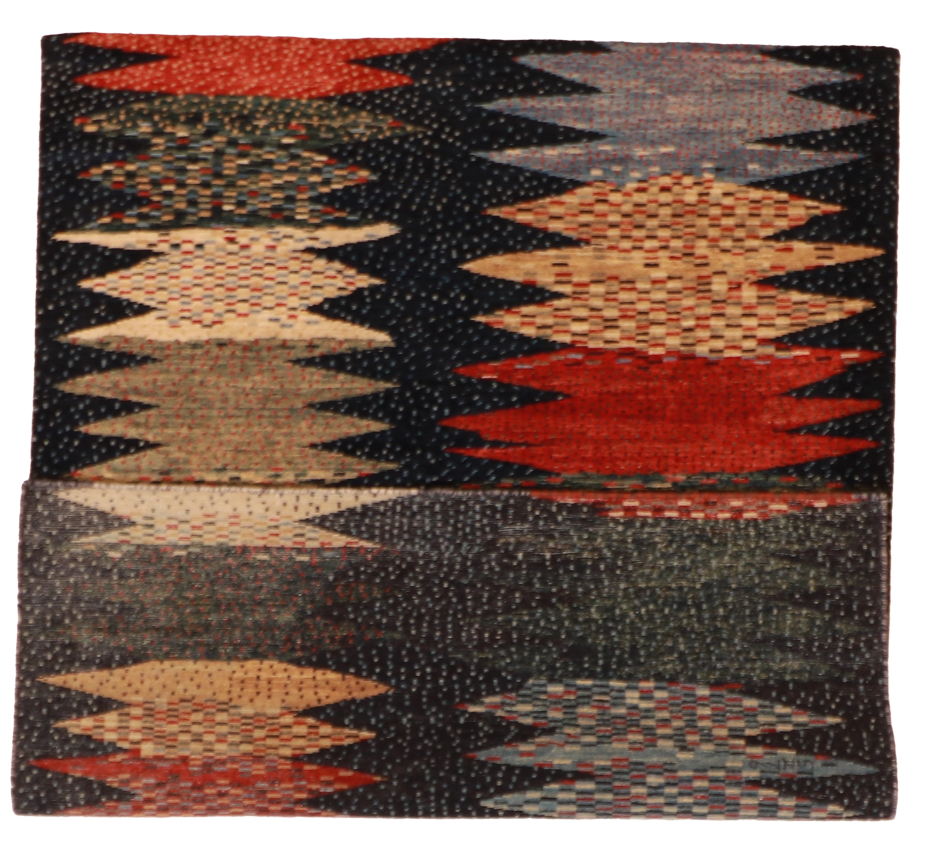 W 4.9 - L 6.4 - Gabbeh Wool Contemporary Rectangle - Finest Hand-Knotted Quality Wool - 61870