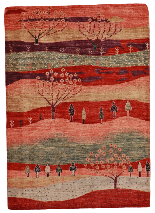 3.5 x 4.10 - Lori Baft Wool All Over Rectangle - Finest Hand-Knotted Quality Wool — 61889