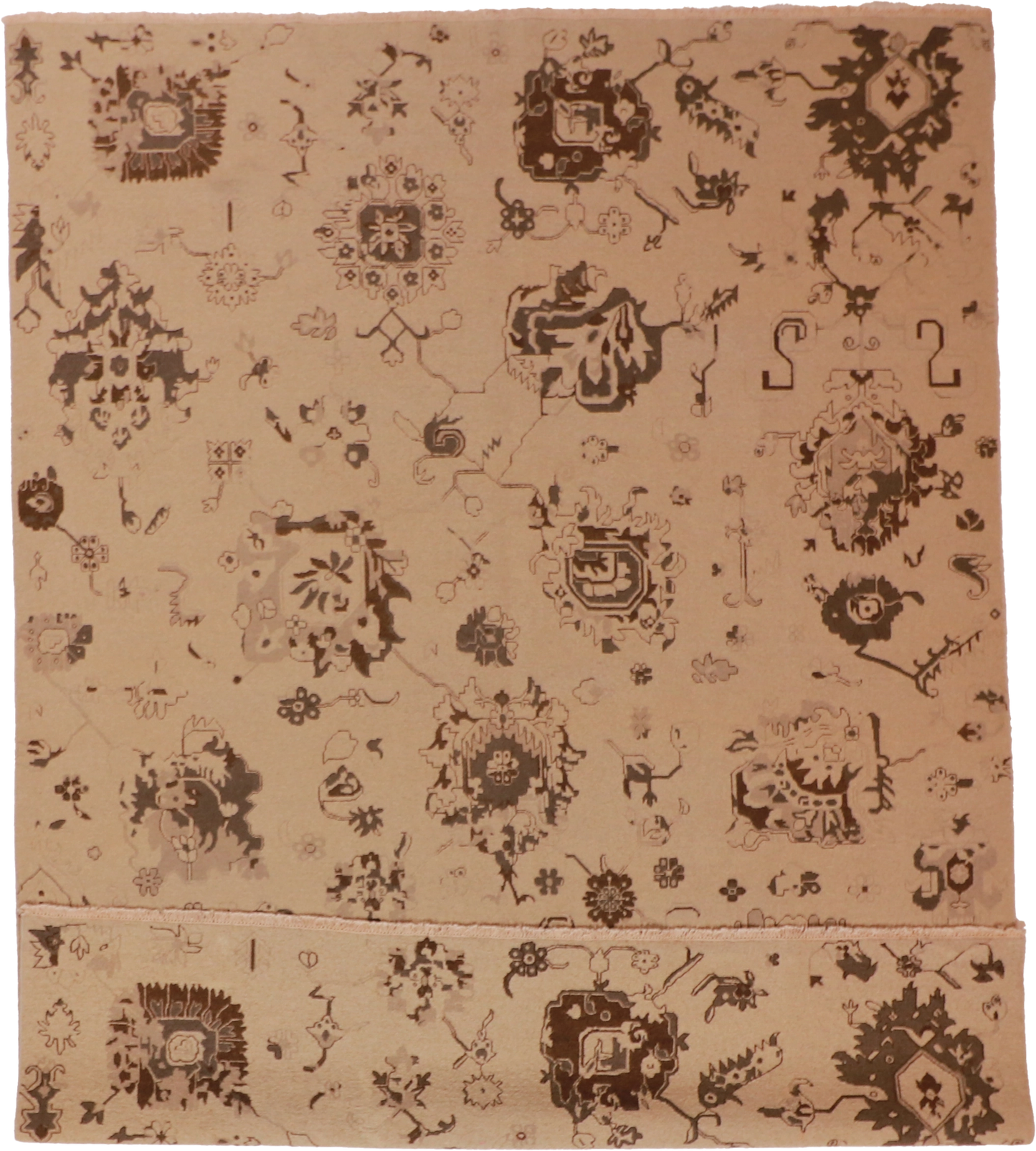 W 9 L 12 Mahal 100% Wool Hand-Woven All-Over Design - 61951