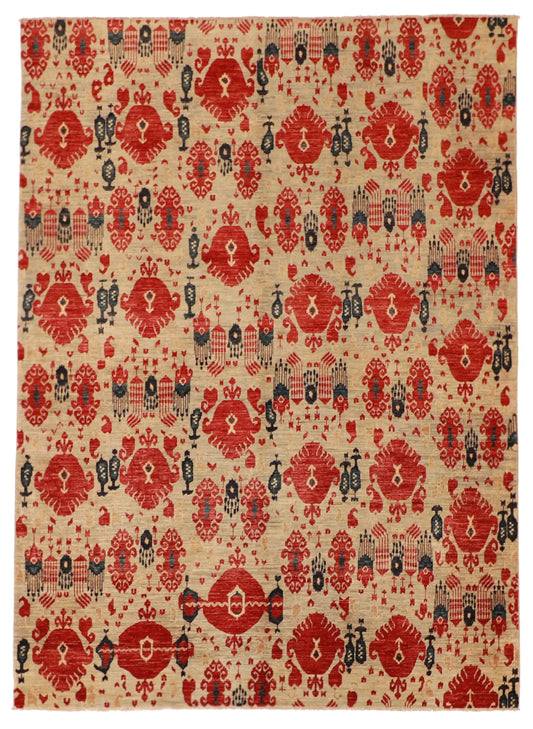 W 7.1 - L 9.10 - Bakshiesh Wool Transitional Rectangle - Finest Hand-Knotted Quality Wool - 61993