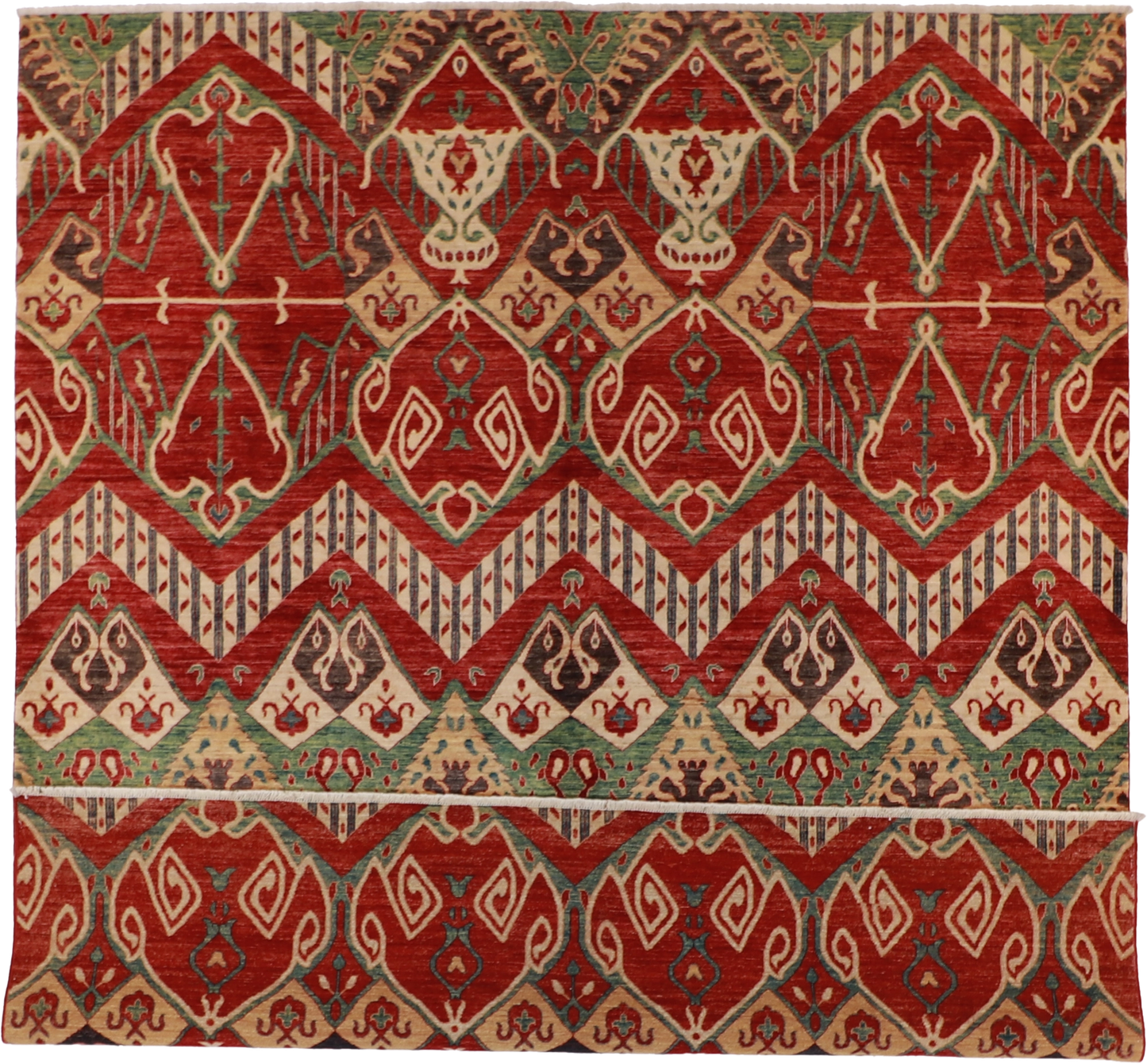 W 8.3 L 9.10 Serapie 100% Wool Hand-Woven All-Over Design - 61994