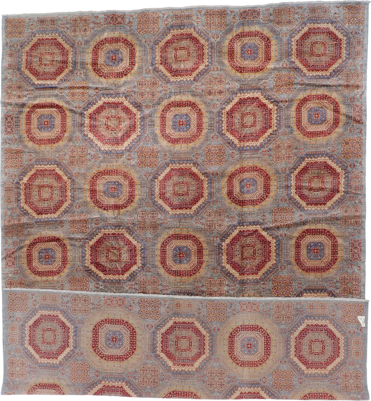 W 11.9 L 16 Bakshiesh 100% Wool Hand-Woven All-Over Design - 61995