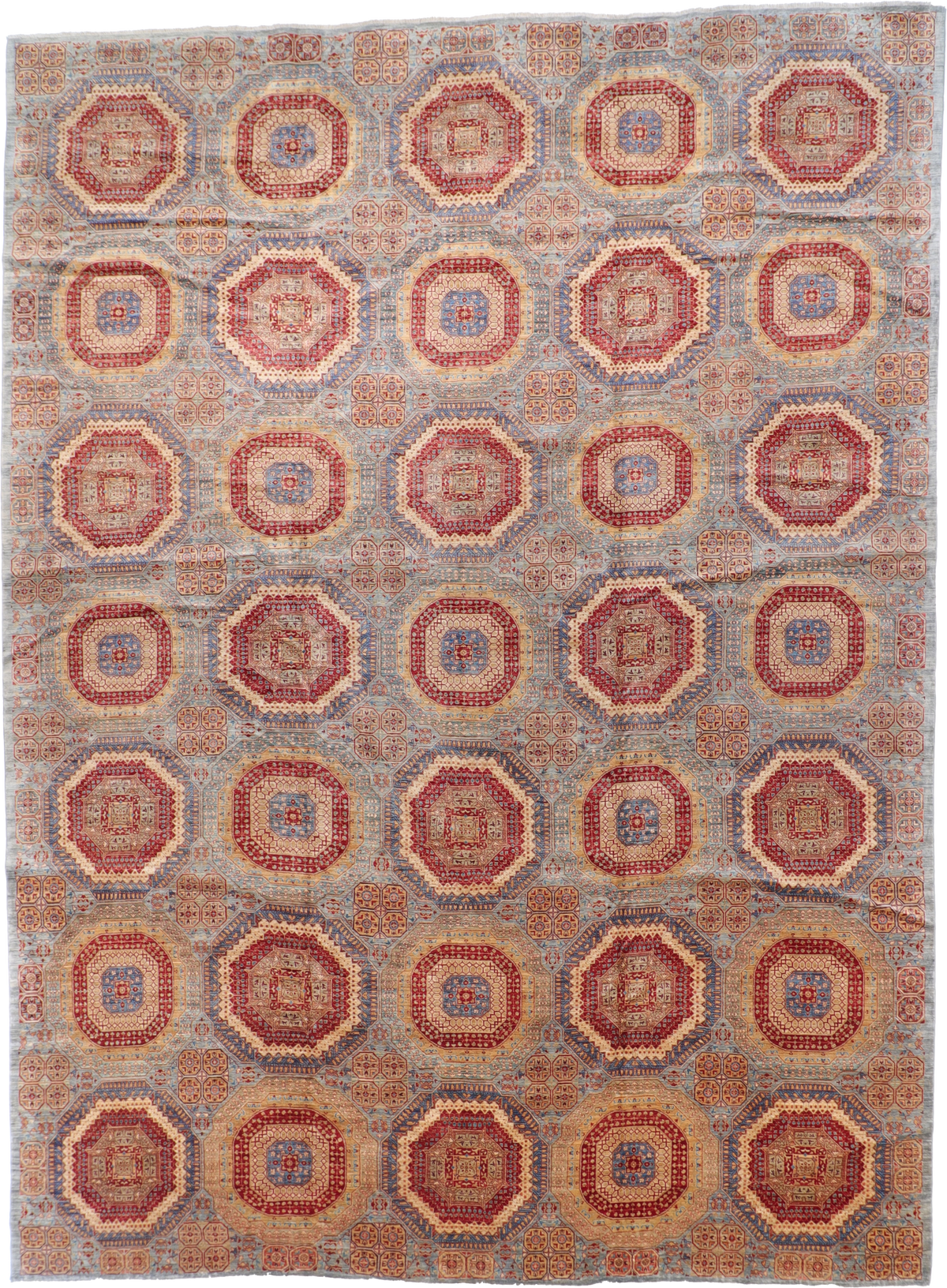 W 11.9 L 16 Bakshiesh 100% Wool Hand-Woven All-Over Design - 61995