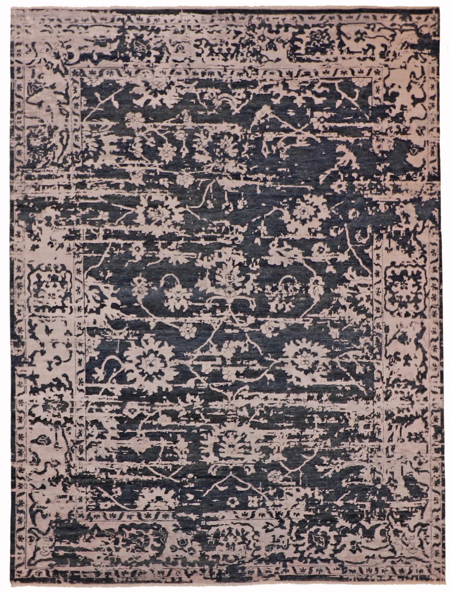 W 8.11 - L 11.9 - Contemporary Wool Modern Rectangle - Hand Woven Rug - 62011