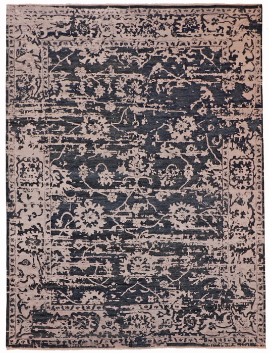 W 8.11 - L 11.9 - Contemporary Wool Modern Rectangle - Hand Woven Rug - 62011