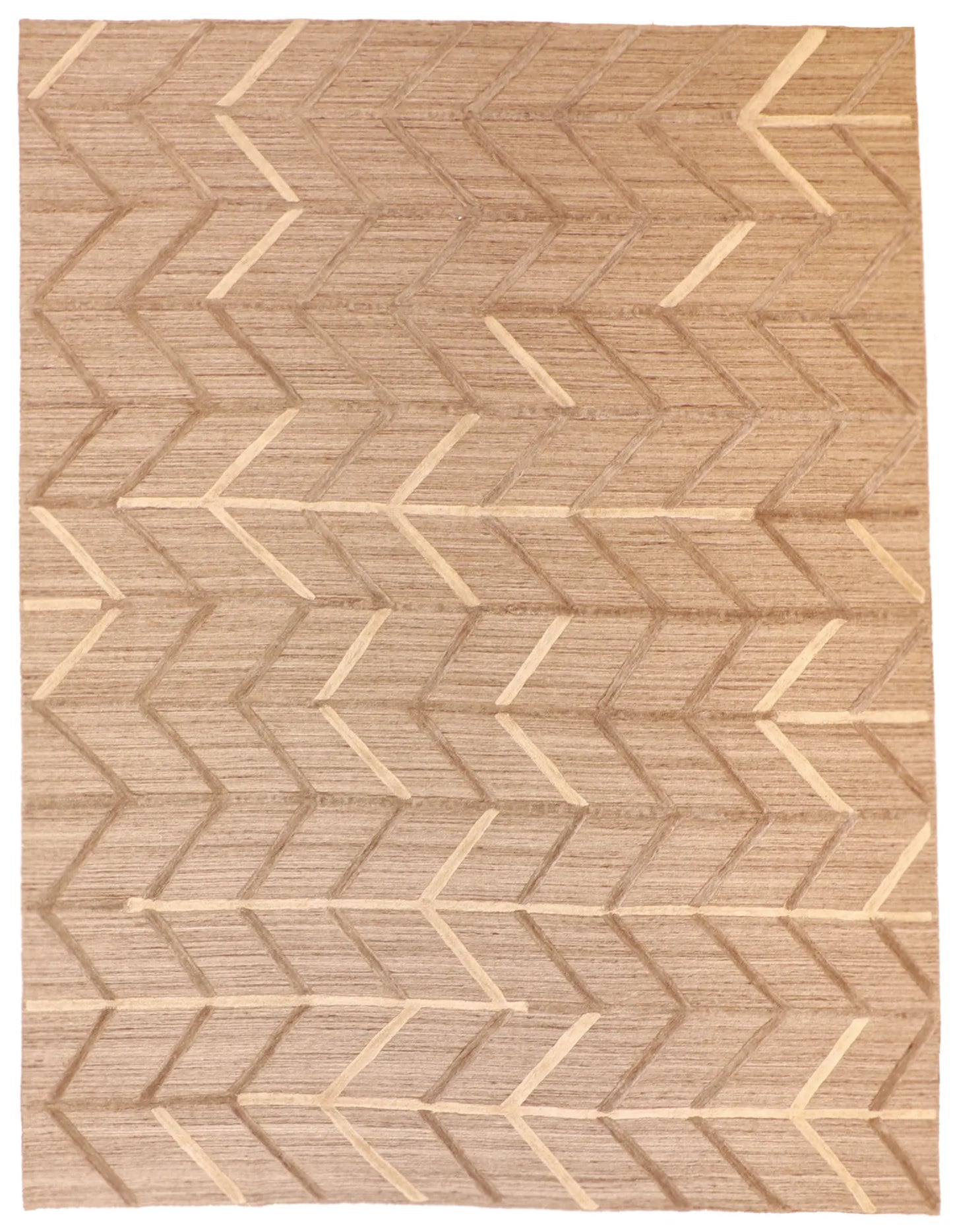 W 8.1 L 11.11 Modern 100% Silk Hand-Woven All-Over Design - 62015