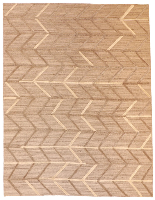 9 x12 - Modern Fine/Silk All Over Rectangle - Hand Knotted Rug — 62015