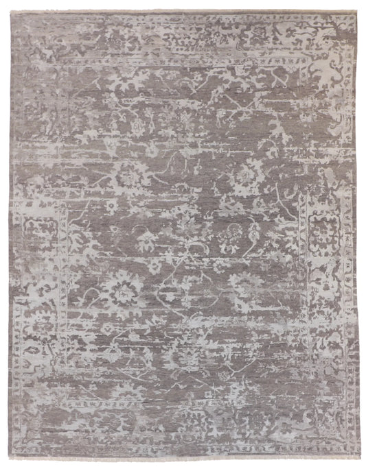 7.10 x 9.11 - Modern Wool Transitional Rectangle - Finest Hand-Knotted Quality Wool — 62020