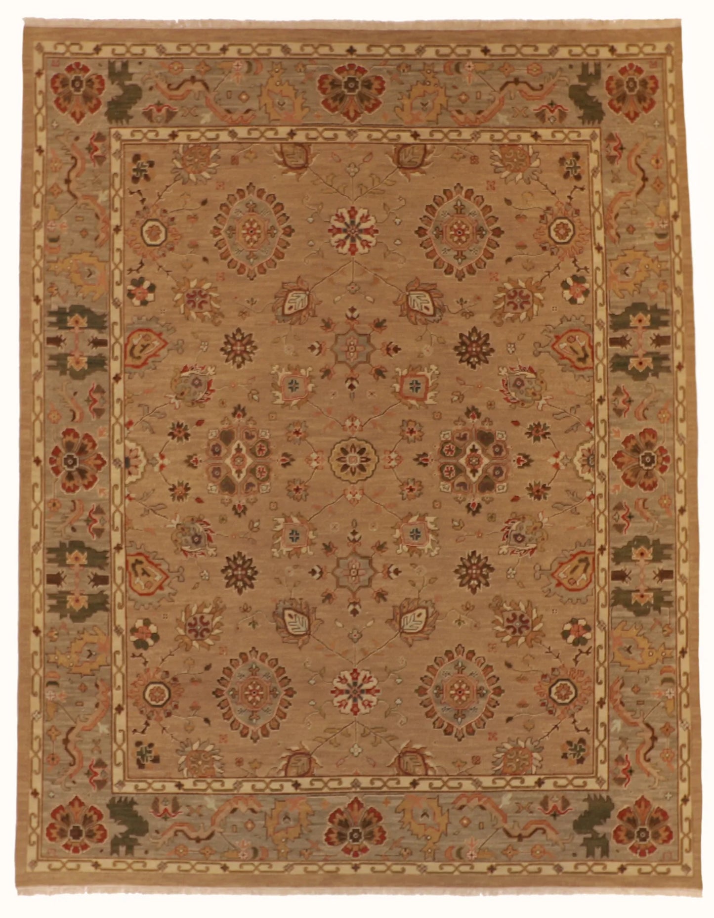 W 8 L 10 Sumak 100% Wool Hand-Woven All-Over Design - 62021