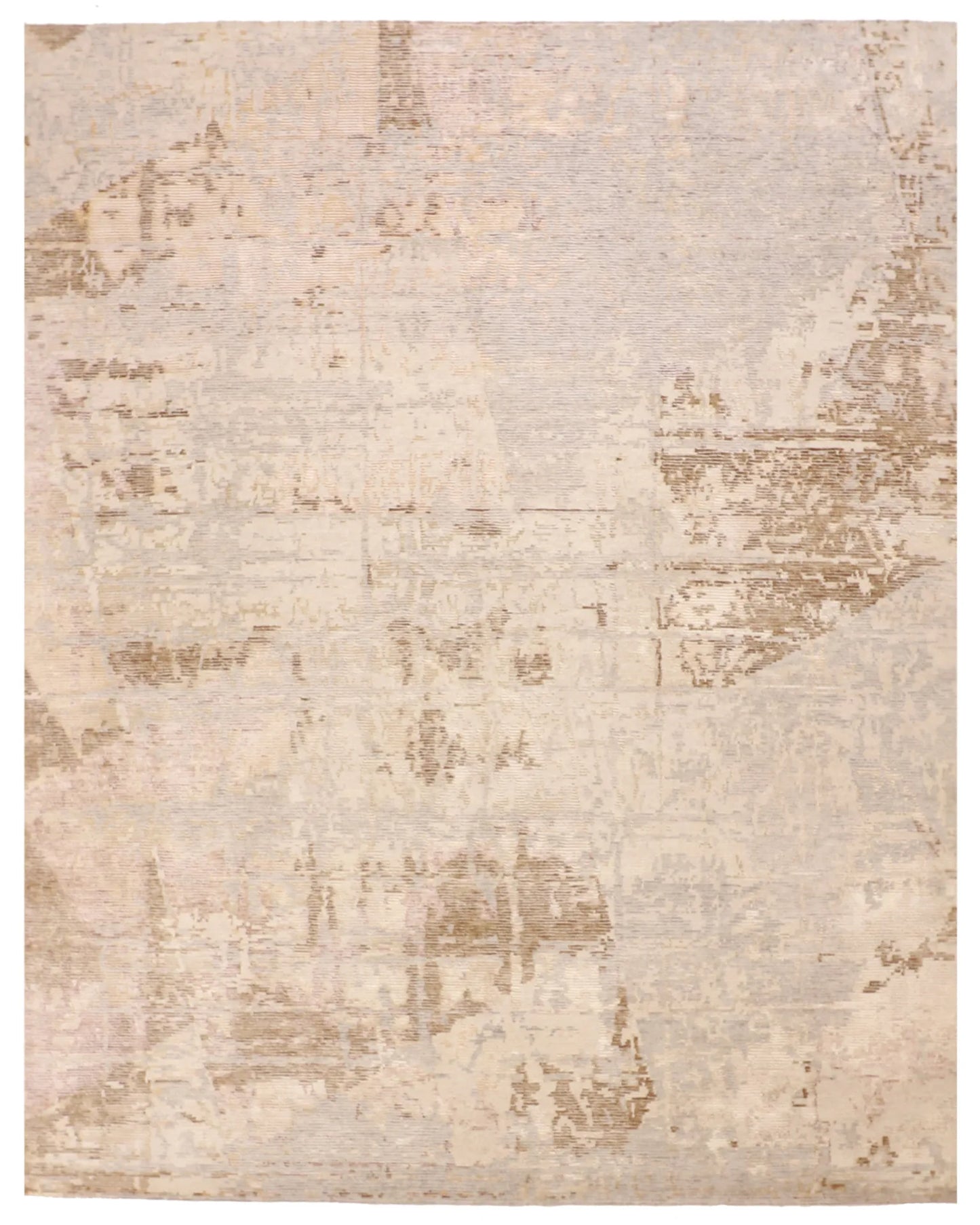 8 x 9.11 - Modern Wool Contemporary Rectangle - Finest Hand-Knotted Quality Wool — 62022