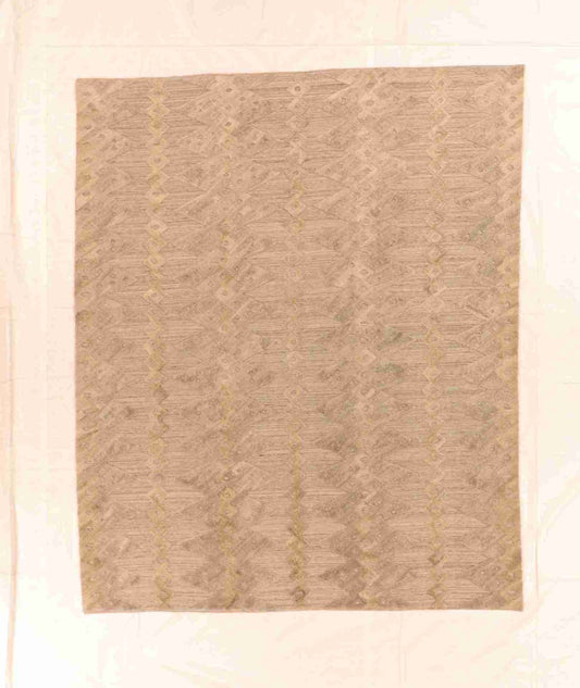 W 8.4 - L 10 - Modern Wool All Over Rectangle - Hand Woven Rug - 62025