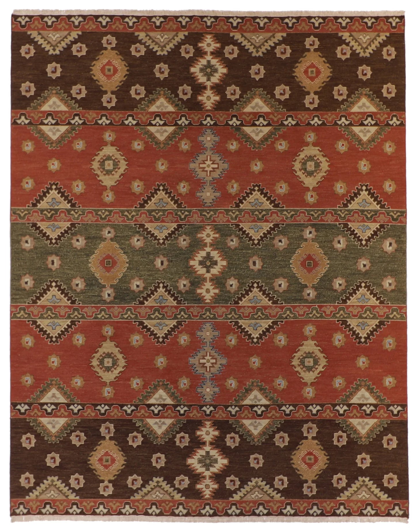 W 7.10 - L 9.10 - Soumak Wool Traditional Rectangle - Finest Hand-Knotted Quality Wool - 62030
