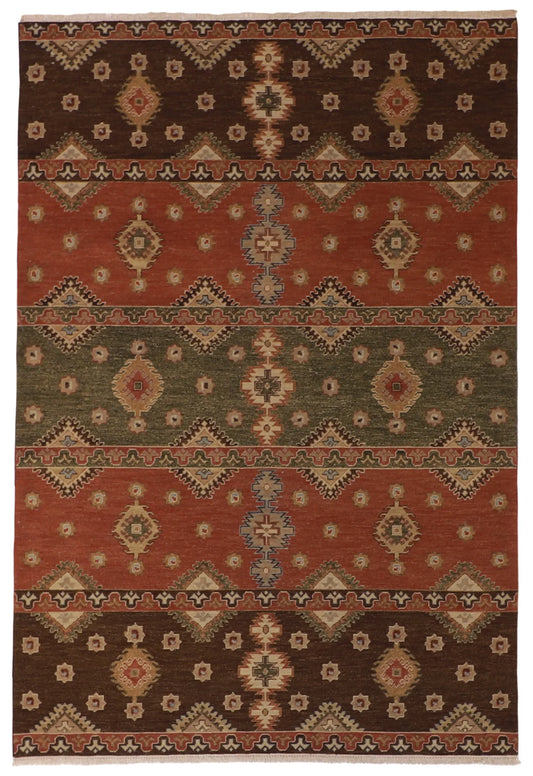 6 x 8.11 - Heriz Wool Traditional Rectangle - Finest Hand-Knotted Quality Wool — 62048