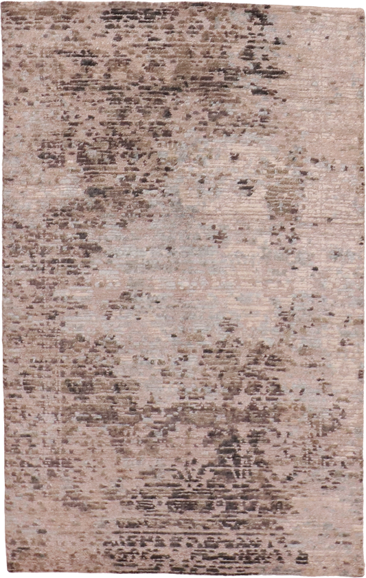 W 3 L 4.9 Modern Wool And Silk Blend Hand-Woven All-Over Design - 62068