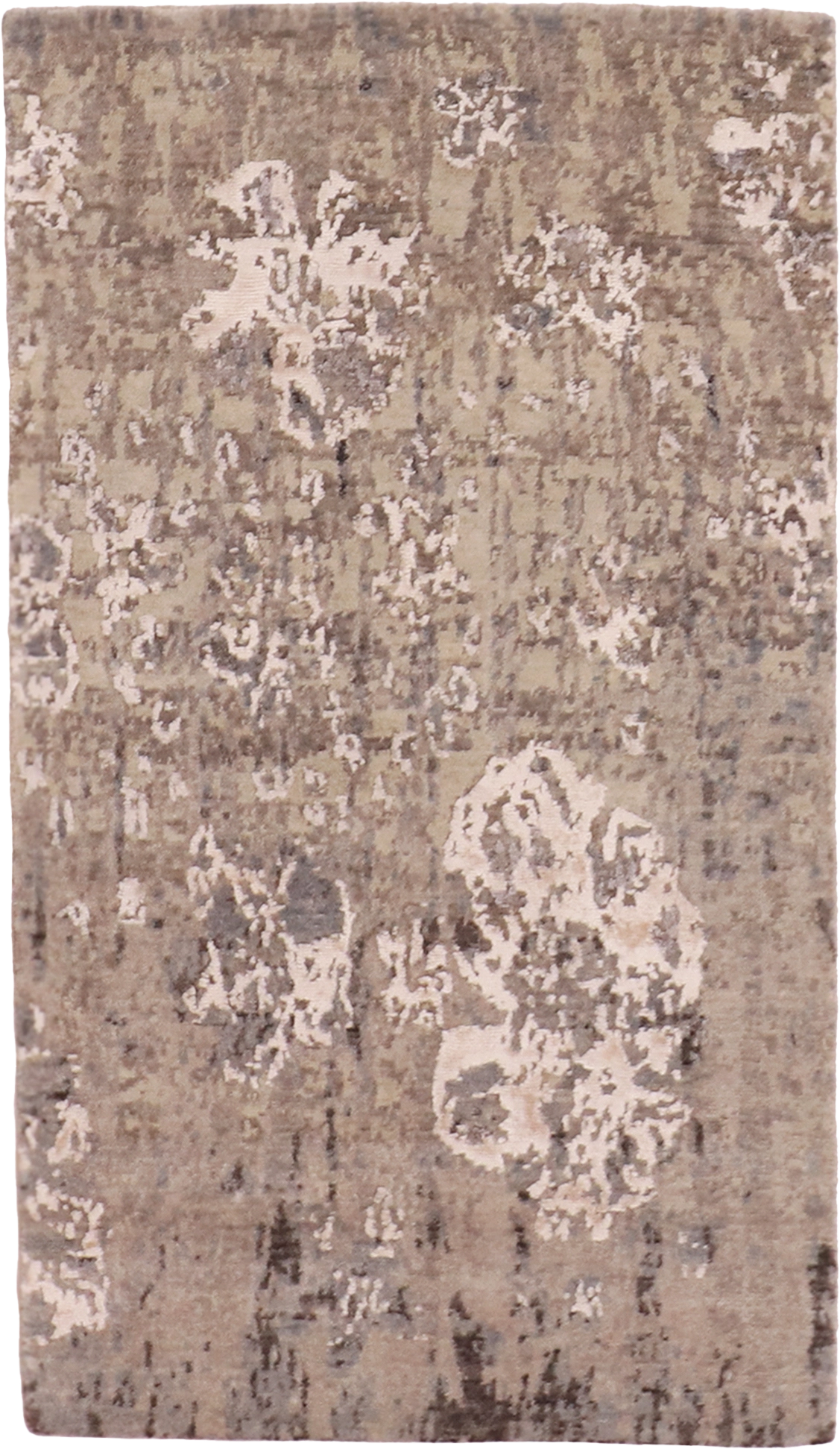 W 2.10 L 4.11 Modern Wool And Silk Blend Hand-Woven All-Over Design - 62071