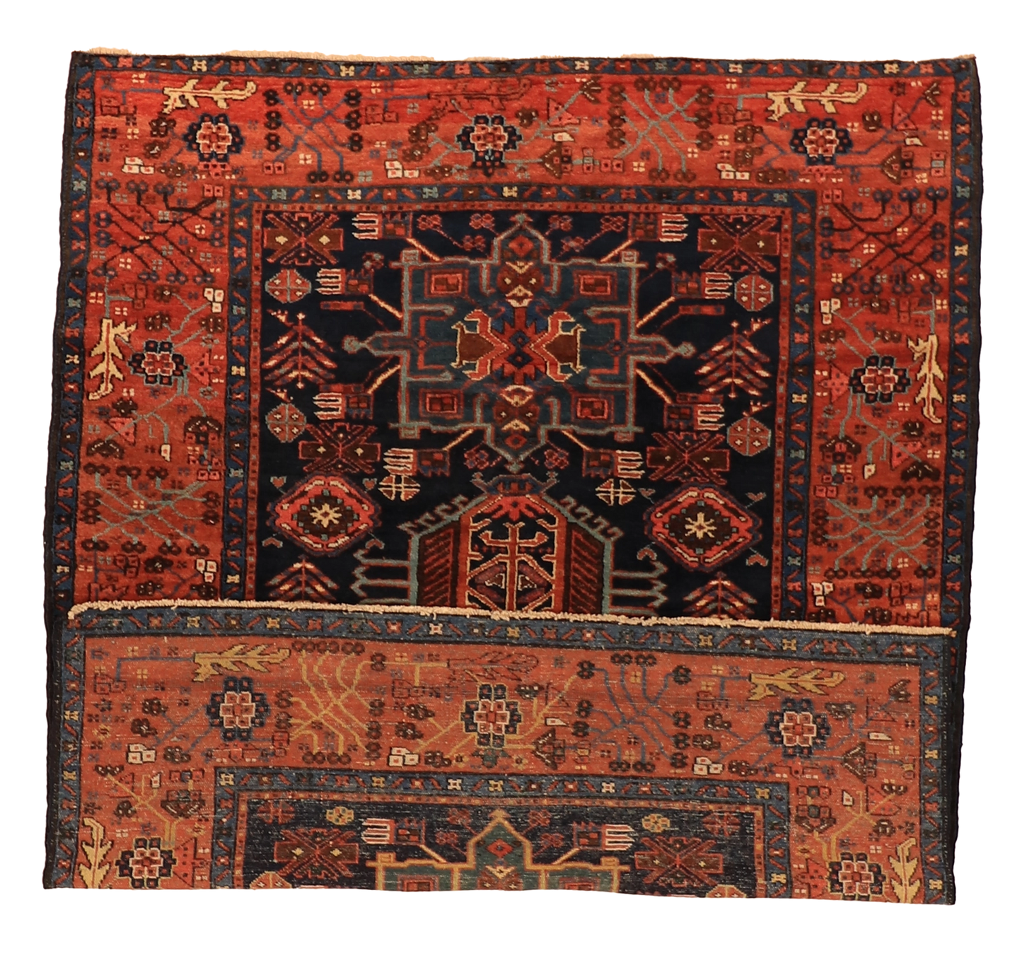 W 5.3 L 6.5 Karabagh Antique 100% Wool Hand-Woven All-Over Design - 62116