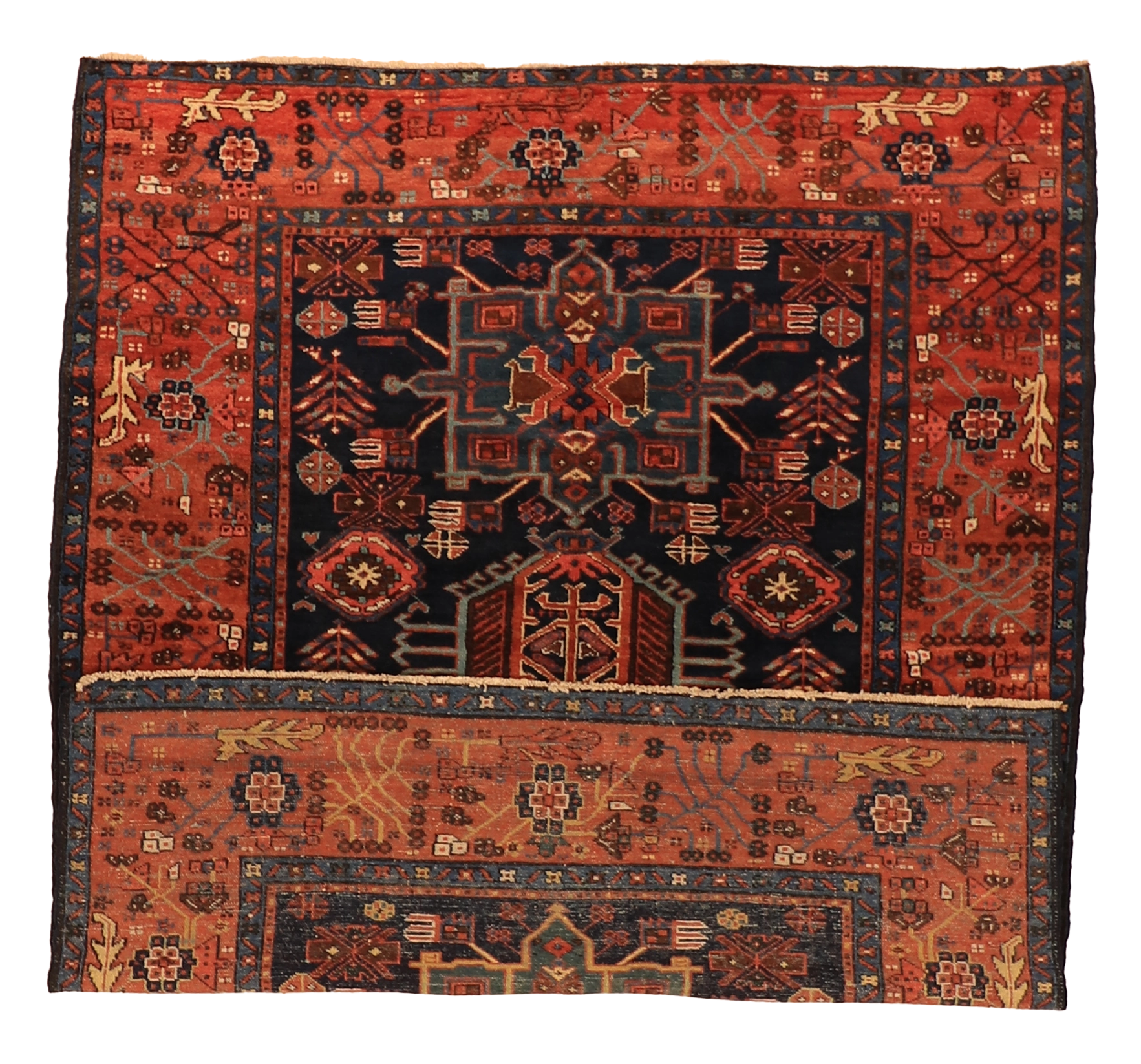W 5.3 L 6.5 Karabagh Antique 100% Wool Hand-Woven All-Over Design - 62116