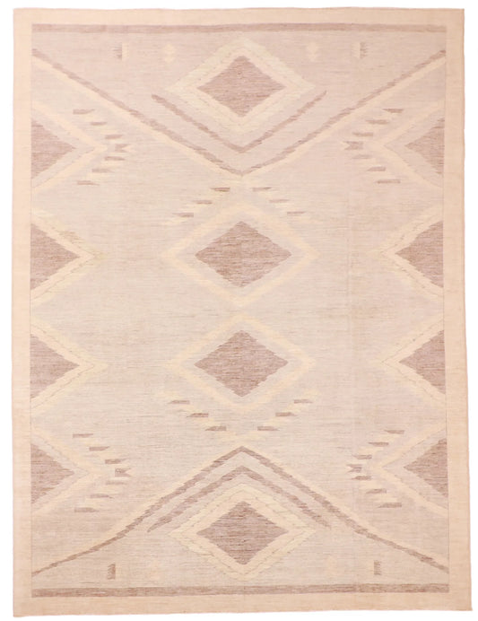 W 8.11 - L 11.10 - Mountain Modern Wool Western Rectangle - Hand Woven Rug - 62124