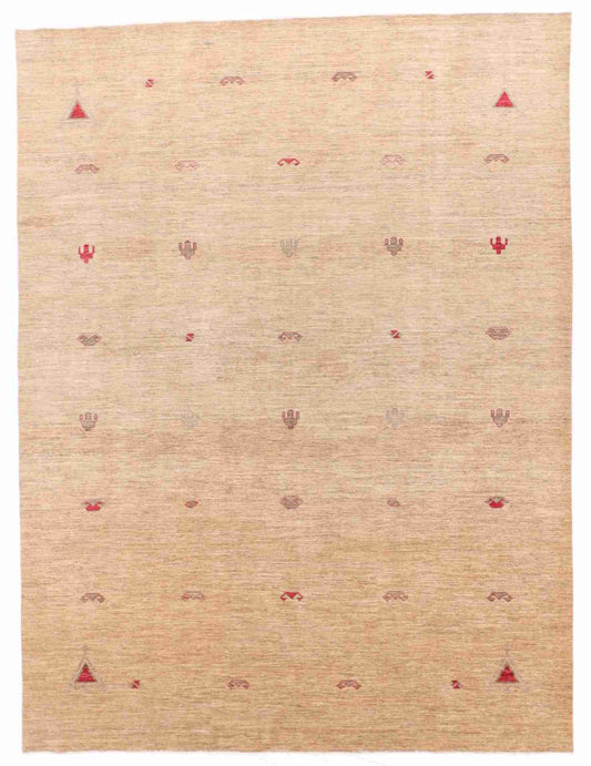 W 9 - L 11.10 - Mountain Modern Wool Western Rectangle - Hand Woven Rug - 62149
