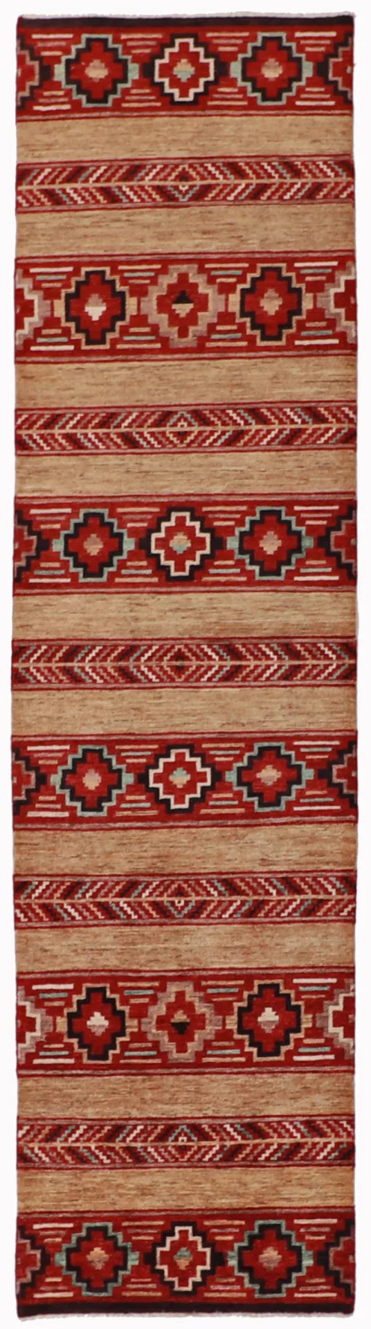 2.7 x 9.9 - Mountain Modern Fine/Wool All Over Rectangle - Finest Hand-Knotted Quality Wool — 62186