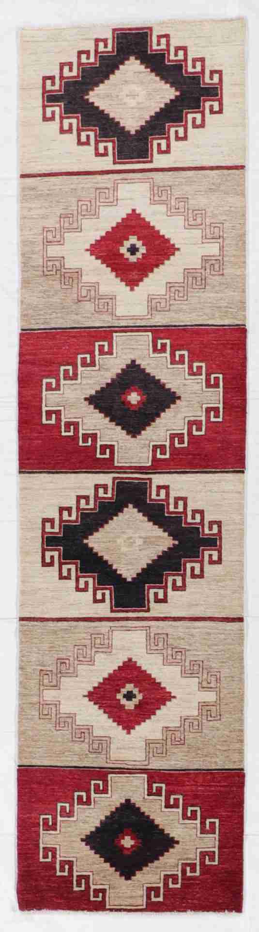 W 2.7 - L 10 - Mountain Modern Fine/Wool All Over Rectangle - Finest Hand-Knotted Quality Wool - 62196