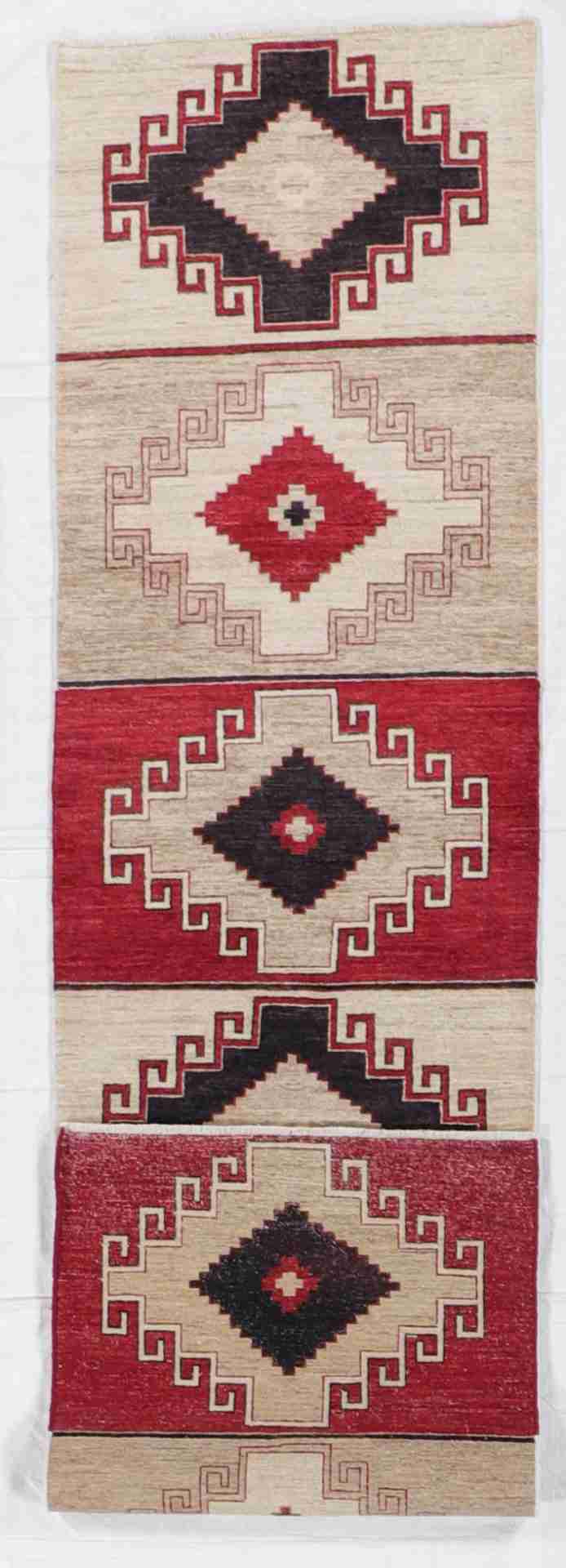 W 2.7 - L 10 - Mountain Modern Fine/Wool All Over Rectangle - Finest Hand-Knotted Quality Wool - 62196