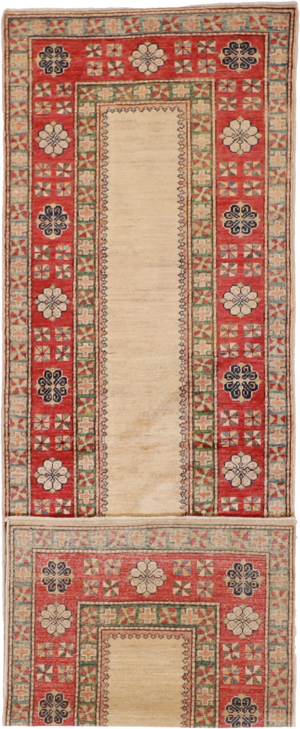 W 2.7 L 8 Bakshaish Runner 100% Wool Hand-Woven Geometric Design - 62216