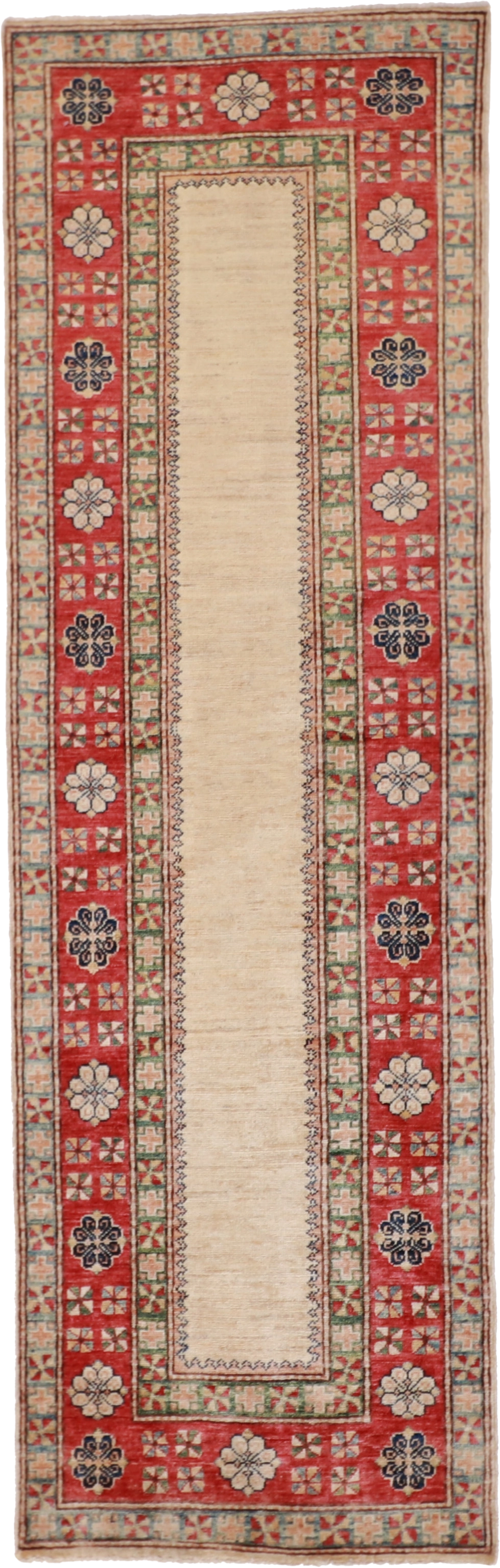 W 2.7 L 8 Bakshaish Runner 100% Wool Hand-Woven Geometric Design - 62216