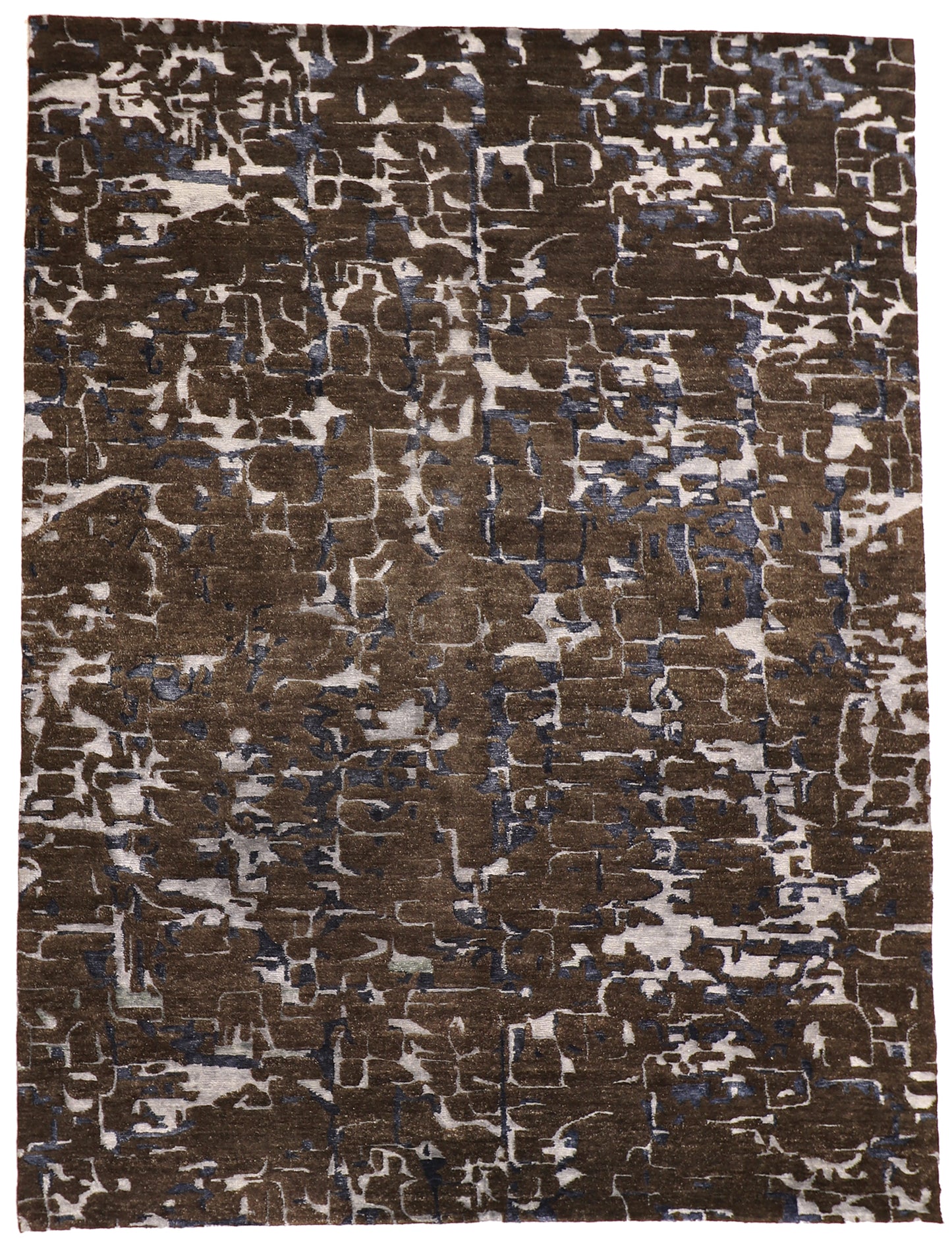 W 9 L 11.9 Modern 100% Wool Hand-Woven All-Over Design - 62235
