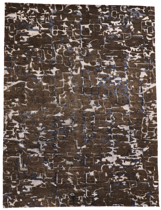 W 9 L 11.9 Modern 100% Wool Hand-Woven All-Over Design - 62235
