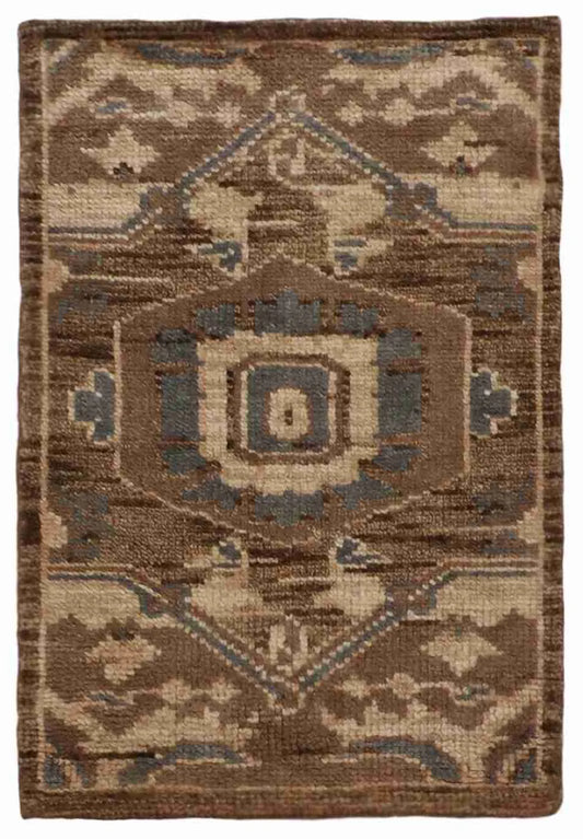 2 x 2.11 - Serapie Fine/Wool Geometric Rectangle - Finest Hand-Knotted Quality Wool — 62262