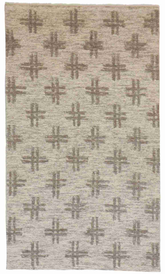 3 x 5 - Modern Fine/Wool All Over Rectangle - Finest Hand-Knotted Quality Wool — 62277