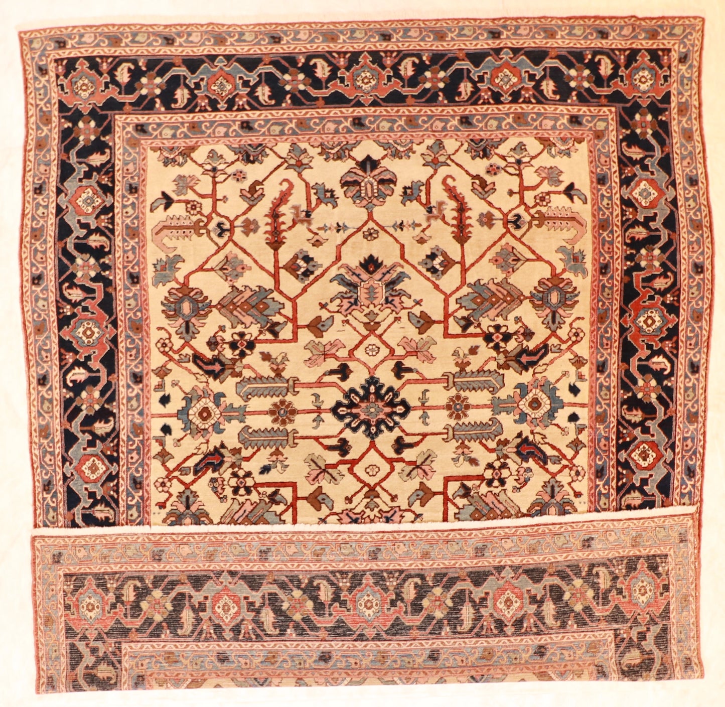 W 9.10 L 11.11 Heriz 100% Wool Hand-Woven All-Over Design - 62282