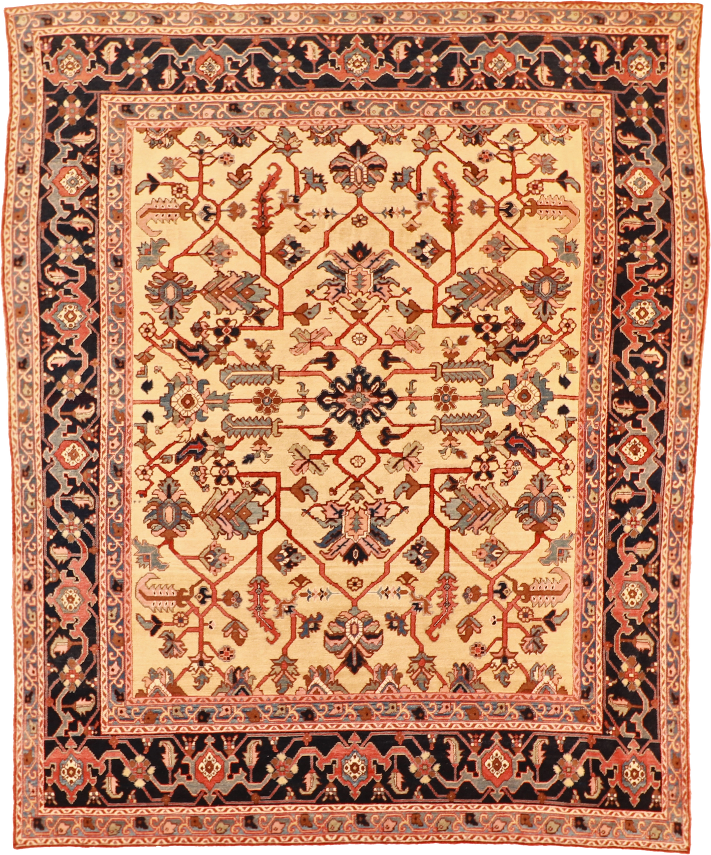 W 9.10 L 11.11 Heriz 100% Wool Hand-Woven All-Over Design - 62282