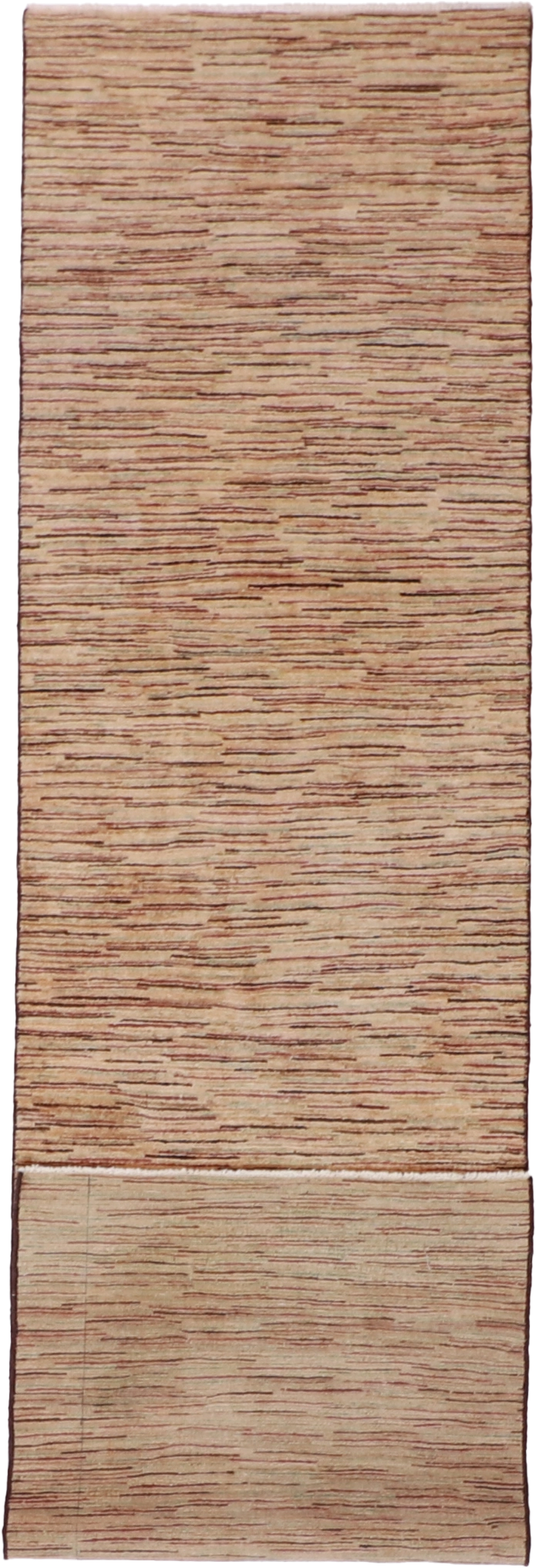 W 2.10 L 11 Modern Runner 100% Wool Hand-Woven All-Over Design - 62283