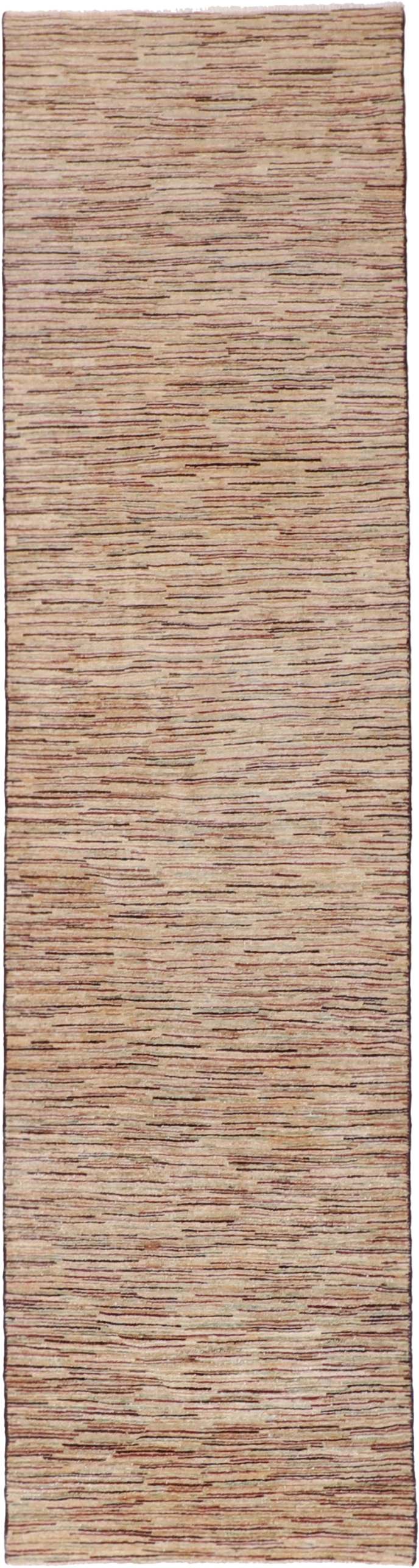 W 2.10 L 11 Modern Runner 100% Wool Hand-Woven All-Over Design - 62283