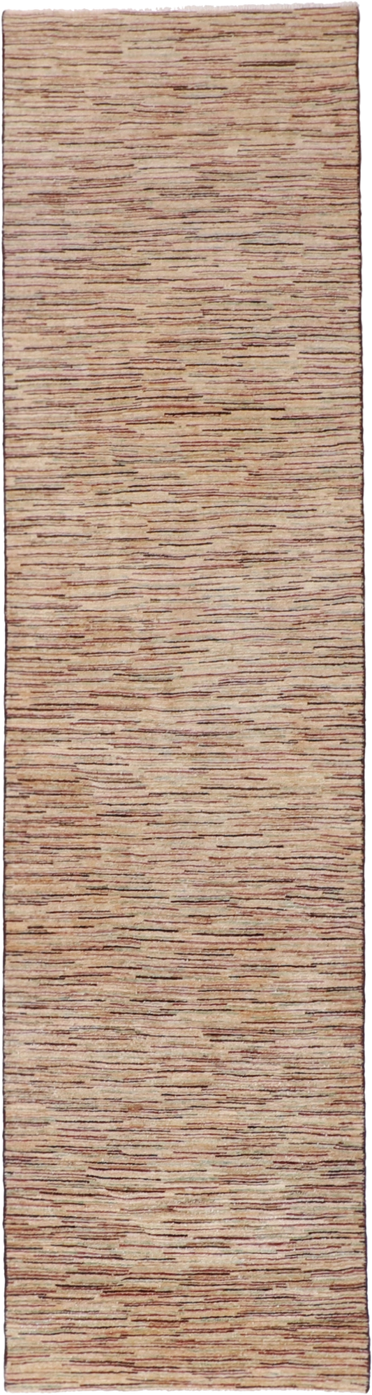 W 2.10 L 11 Modern Runner 100% Wool Hand-Woven All-Over Design - 62283