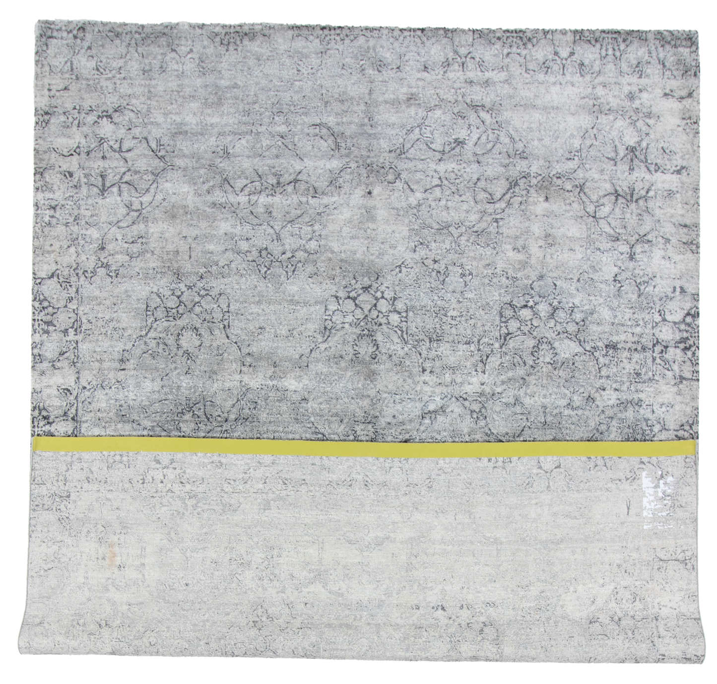 W 9.1 L 12 Modern Wool And Silk Blend Hand-Woven All-Over Design - 62298