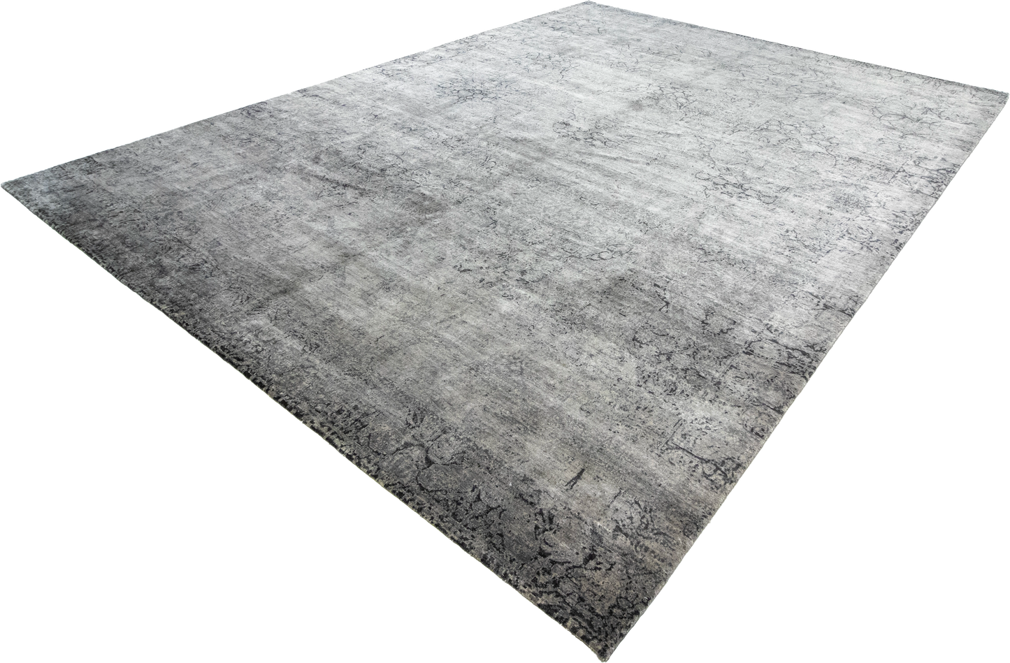 W 9.1 L 12 Modern Wool And Silk Blend Hand-Woven All-Over Design - 62298
