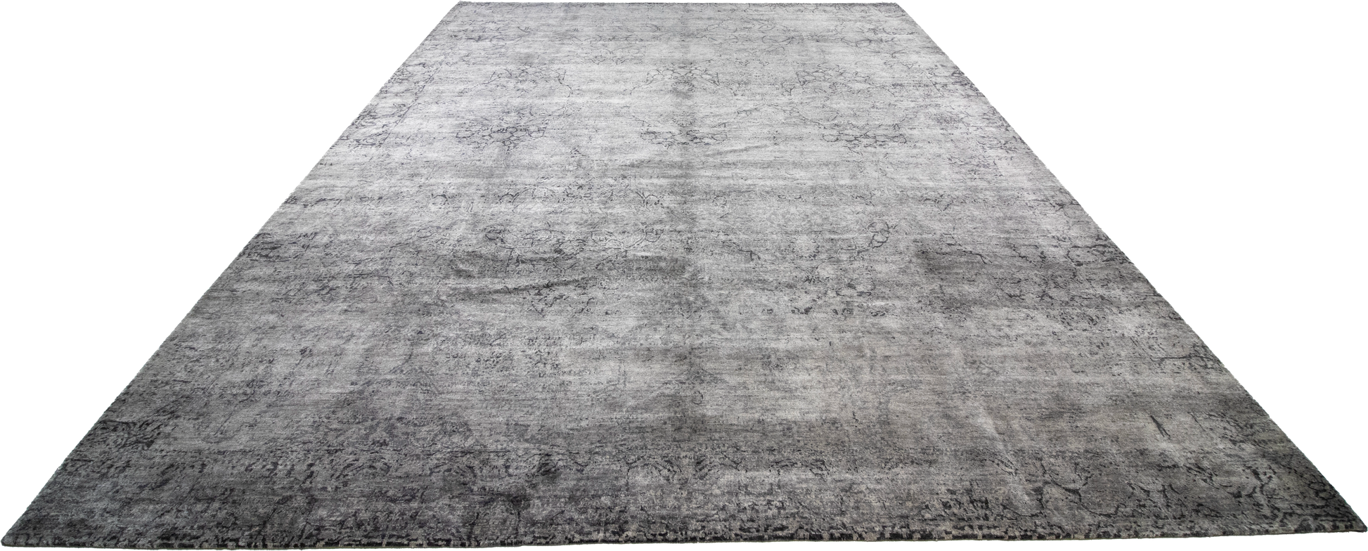 W 9.1 L 12 Modern Wool And Silk Blend Hand-Woven All-Over Design - 62298