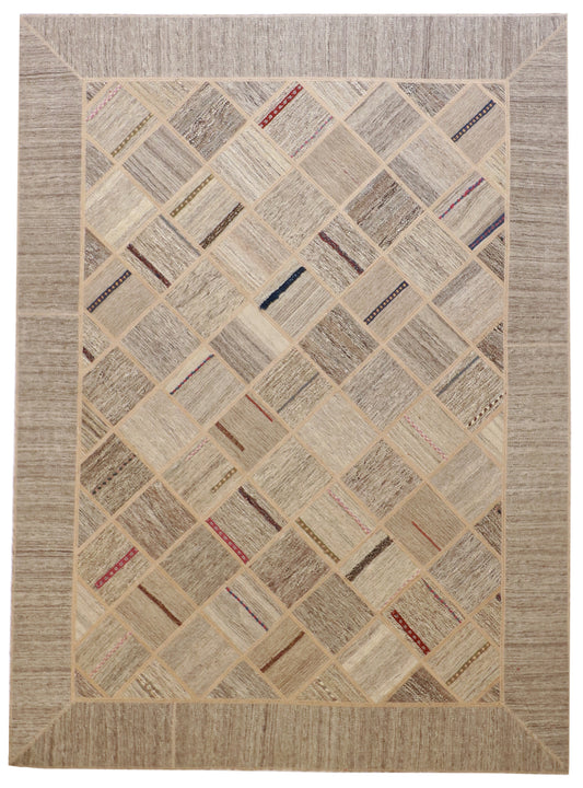 W 5.8 L 7.10 Modern 100% Wool Handmade All Over Design - 62316