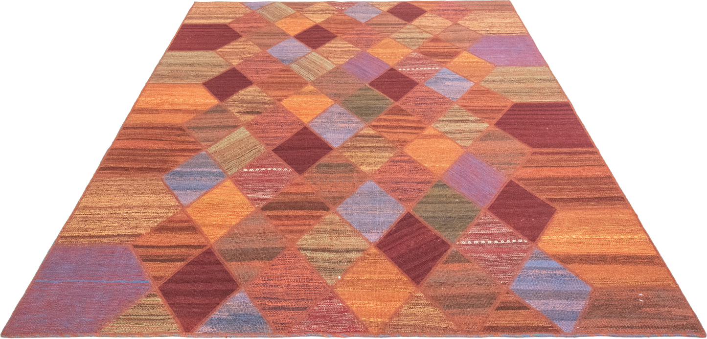 W 5.8 L 8 Modern 100% Wool Hand-Woven All-Over Design - 62320