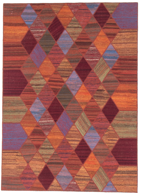 W 5.8 L 8 Modern 100% Wool Hand-Woven All-Over Design - 62320