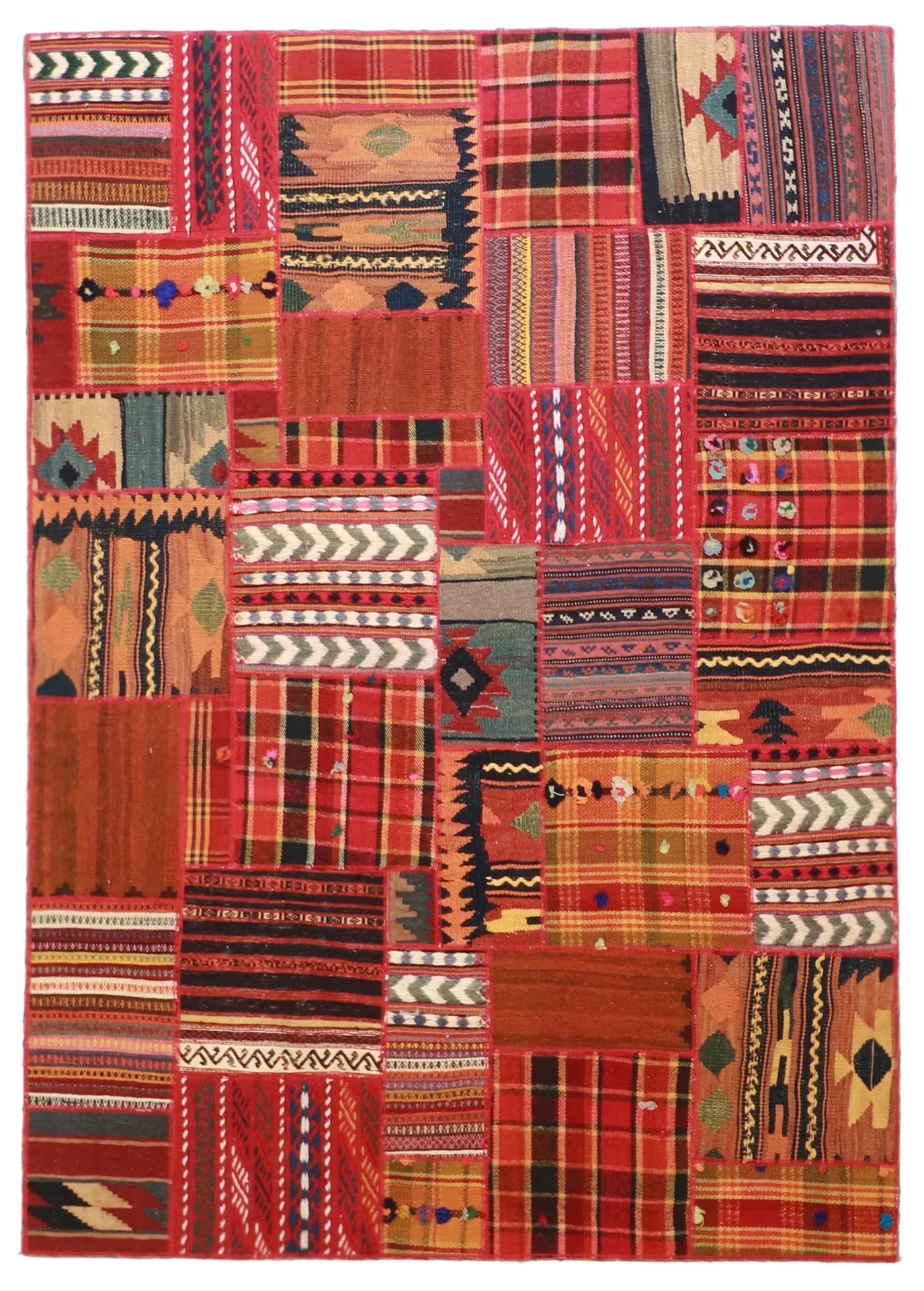 W 5.6 L 7.8 Modern 100% Wool Hand-Woven All-Over Design - 62321