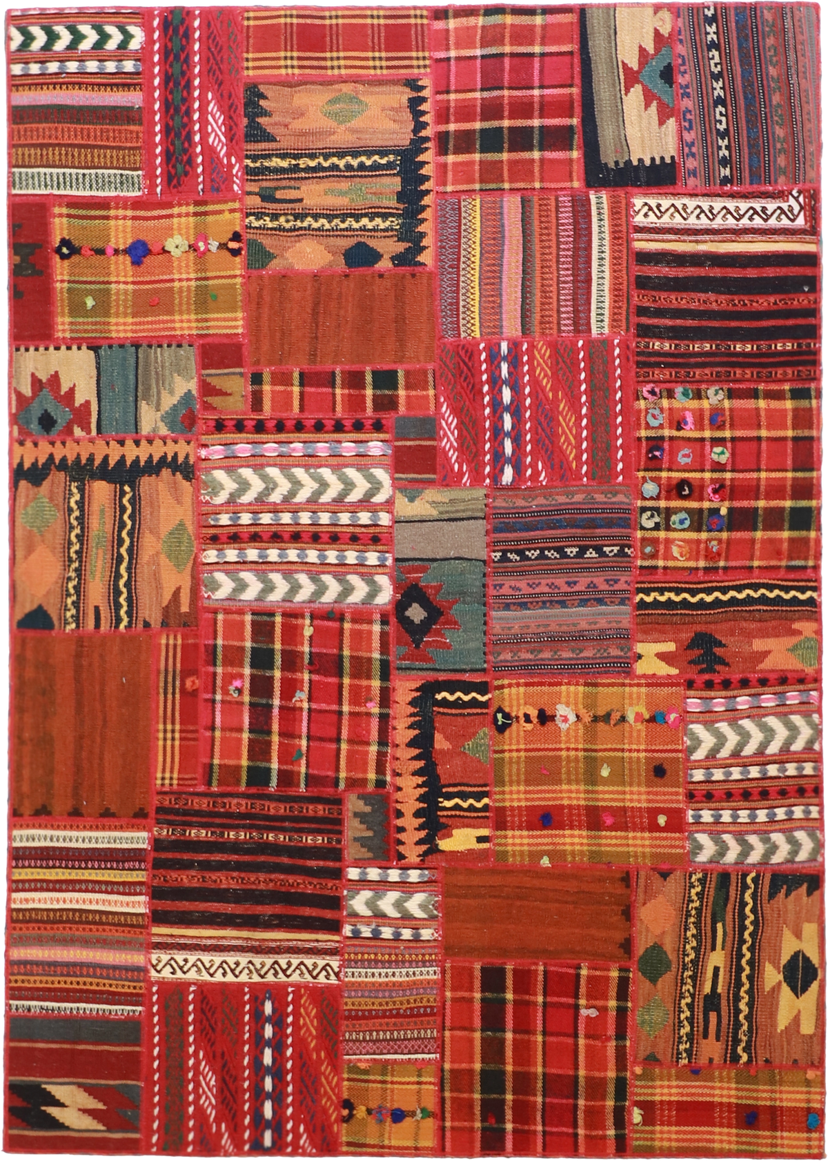 W 5.6 - L 7.8 Modern 100% Wool Hand-Woven All-Over Design - 62321