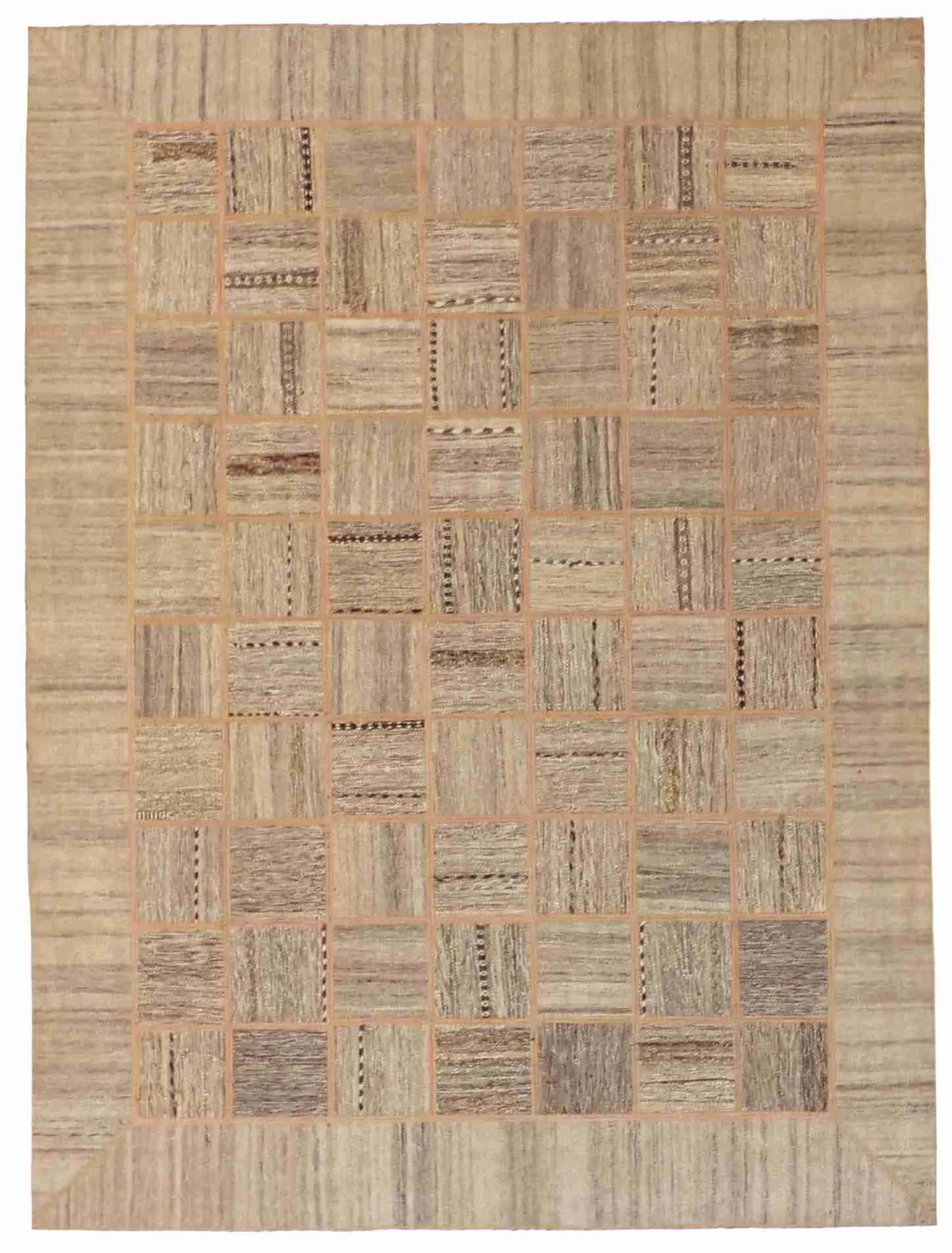 5.10 x 7.9 - Modern Wool Contemporary Rectangle - Finest Hand-Knotted Quality Wool — 62322
