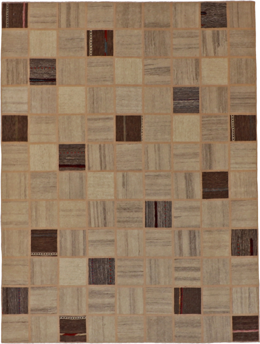 W 5.10 L 7.10 Modern 100% Wool Hand-Woven All-Over Design - 62323