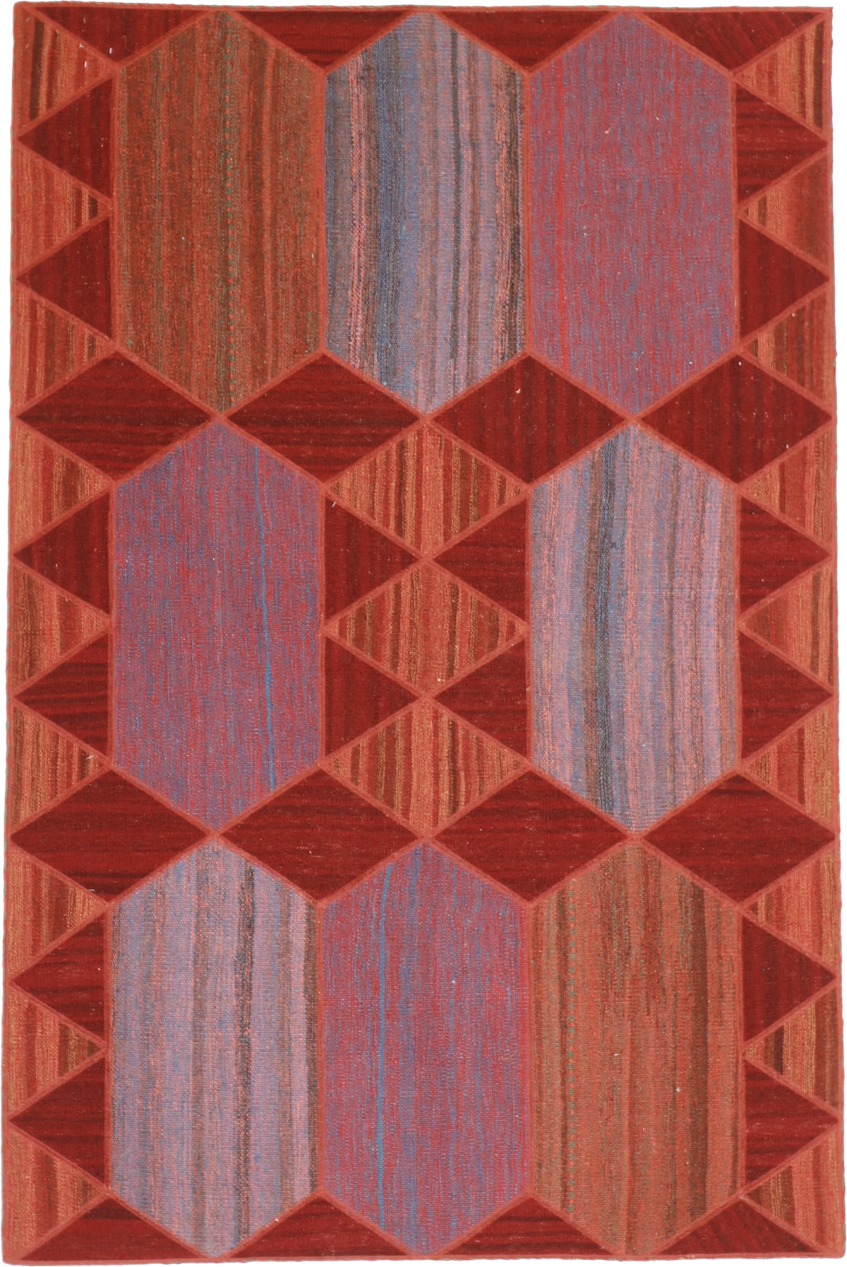 W 4.8 - L 6.10 Modern 100% Wool Hand-Woven All-Over Design - 62325