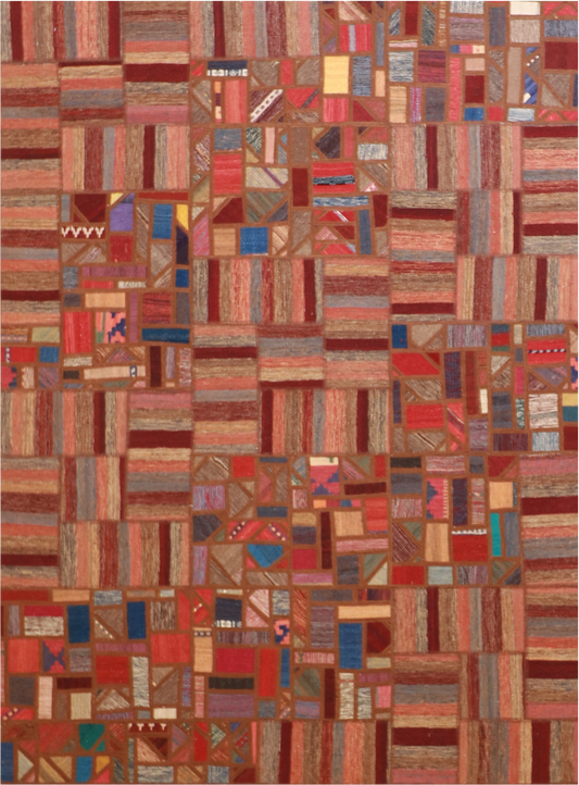 W 5.10 L 7.10 Modern 100% Wool Hand-Woven All-Over Design - 62326