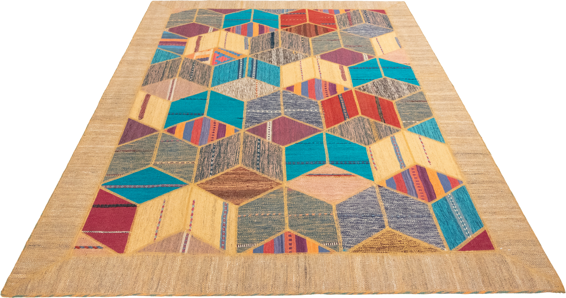 W 5.7 L 7.10 Modern 100% Wool Hand-Woven All-Over Design - 62329